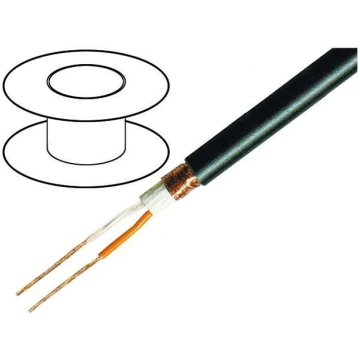 Wire: microphone cable; 2x0.25mm2; black; OFC; -15