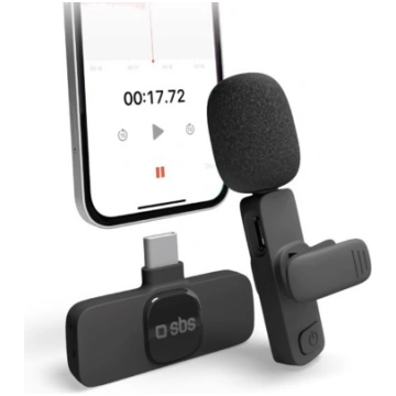 SBS Wireless Microphone, USB-C, melna - Bezvadu mi