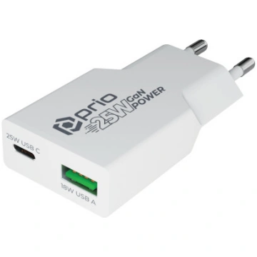 prio SLIM Charger GaN POWER 25W PD PPS (USB C)+ QC
