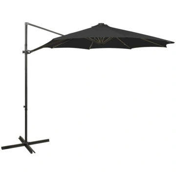 Saulessargs Ar Kātu Un Led Gaismām, 300 Cm, Melns 