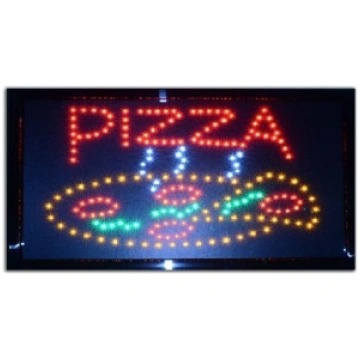 Gaismas izkārtne uzraksts PIZZA, LED gaismas tablo