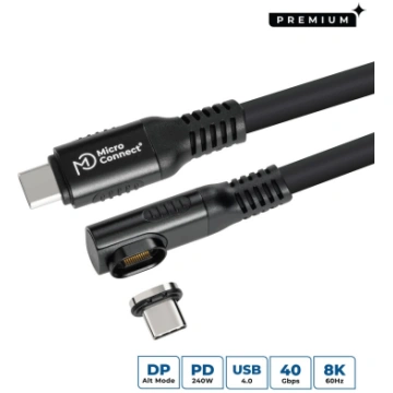 MicroConnect USB-C to USB-C cable 0.5m Angled Prem
