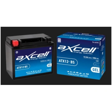 10Ah AXCELL Motociklu GEL akumulators ATX12-BS GEL