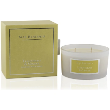 Svece Lemongrass & Ginger ar 3 daktīm Max Benjamin