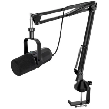 Usb/xlr dinamiskais mikrofons ar statīvu satura ve