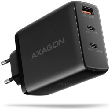 Axagon Acu-dpq100 gan 100 W tīkla lādētājs, 3x por