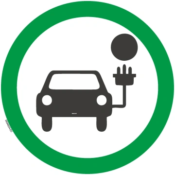 Zīme Elektro automašīnu uzlādes stacija Uzlīme par