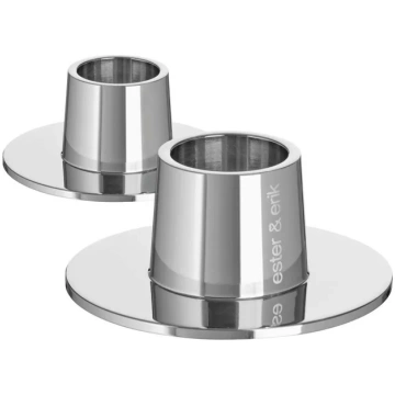 Ester & Erik - Portacandele Argento Lucido Set 2pz