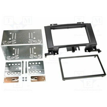 Radio frame; Mercedes,VW; 2 DIN; black/rubber-touc