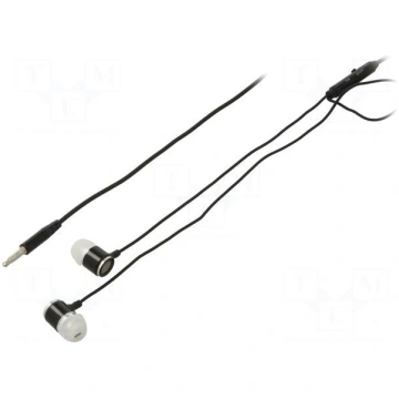 Headphones with microphone | black | Jack 3,5mm | 