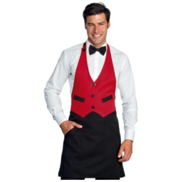 Unisex Garcon apron 100% Polyester black and red M