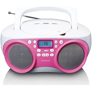 Radio modinātājs Lenco SCD-301, balta krās./rozā k
