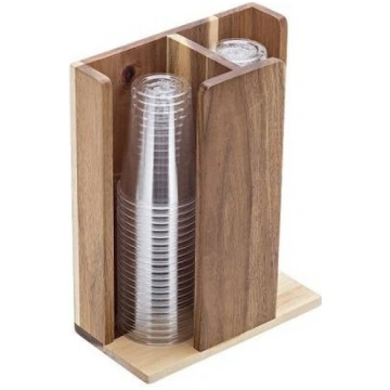 Portabicchieri acacia 2 scomparti cm 23X12x30h. LE
