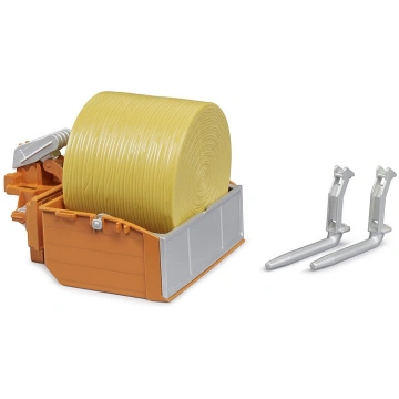 Bruder Tractor loading box with forks and 1 round 