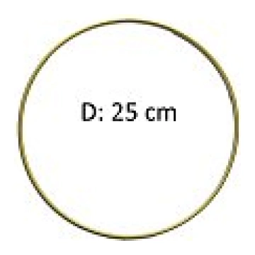 Metāla riņķis, ar pārklājumu, D:25cm, zelta krāsā