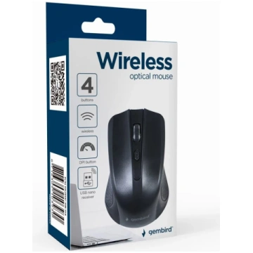 MOUSE USB OPTICAL WRL/BLACK MUSW-4B-04 GEMBIRD