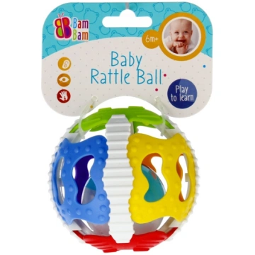 Sensorā bumba BamBam Baby Rattle Ball, daudzkrāsai