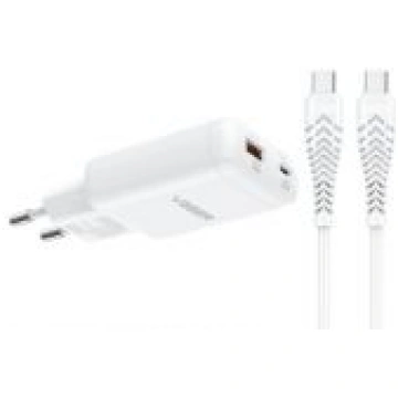 Veger Phone charger USB A + Type C PD 65W + data c