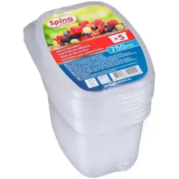 Plastmasas kastītes saldēšanai SPINO, 750 ml, 5 ga
