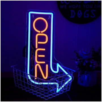 Atvērt neona zīme Arrow Neon Light Regulējams spil