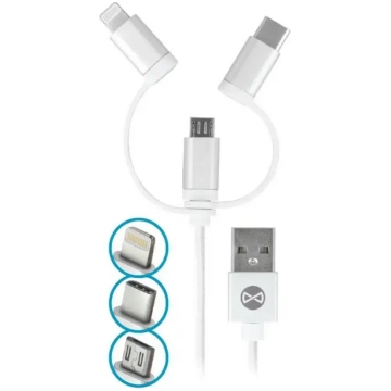 Forever 3in1 cable USB - Lightning + USB-C + micro