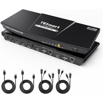 TESmart DisplayPort HDMI KVM slēdzis 2 PC 2 monito
