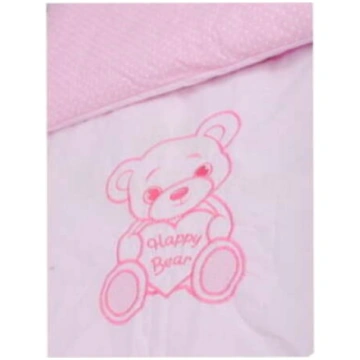 Komplekts ratiņiem HAPPY BEAR pink (sega + spilven