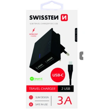 Telefona lādētājs Swissten, USB/AC/DC