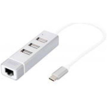 Digitus | USB Type-C 3-Port Hub + Fast Ethernet LA