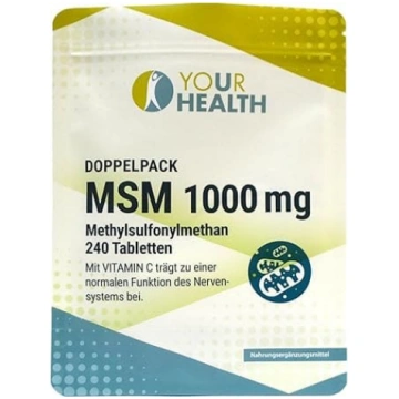 Twin Pack MSM 1000mg metilsulfonilmetāns C vitamīn