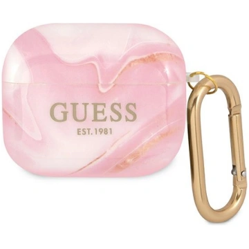 Guess AirPods 3 maciņš Marble Collection, rozā - a