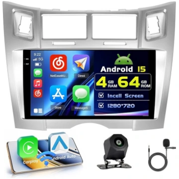 4+64G Android auto radio ar ekrānu Toyota Yaris/Vi