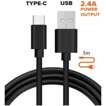 Kabelis Alburnus, USB/USB Type-C, 100 cm, melna kr