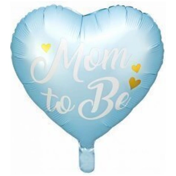Folija balons Sirds "Mom to Be" 35 cm zils
