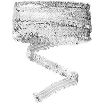 Elastīga 3 cm plata pailletu lente no poliestera u