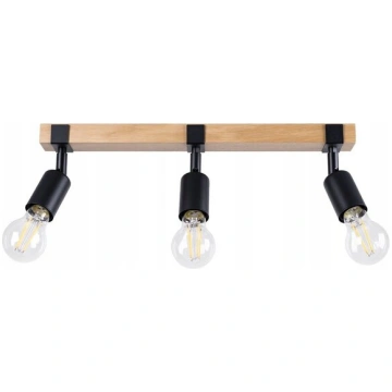 Sollux griestu lampa Zuca 3, melna/brūna