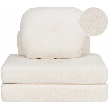 Sofa gulta vienvietīga Beliani OLDEN — boucle balt