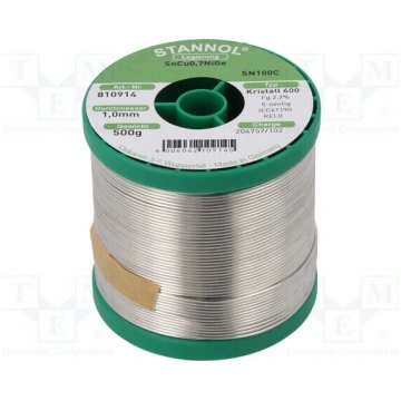 Tin; lead free; Sn99,3Cu0,7+NiGe; 1mm; 500g; reel;