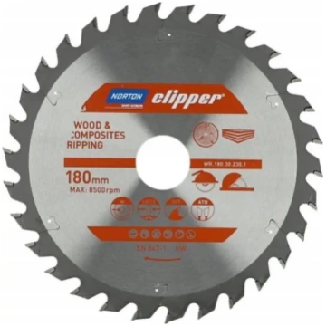 Ripas zāģa disks NORTON 180 mm × 30 mm, 30 zobu, k