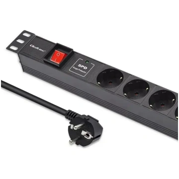 Qoltec Alumīnija strāvas sadalītājs RACK 19"" | 1U