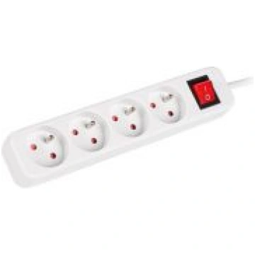 Lanberg Cable Power Strip, 4X French Outlets with 