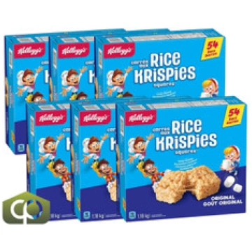Kellogg's Rice Krispies Squares Bars, 54-Pack