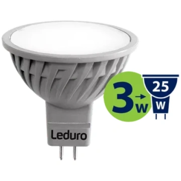 Spuldze LED 3W GU5.3 250lm 3000K AC/DC12V LEDURO