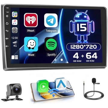 Hikity [4+64GB] Android 15 auto radio priekš Audi 
