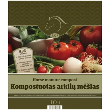 KOMPOSTĒTI ZIRGU MĒSLI 10 L Biohumus&Soil