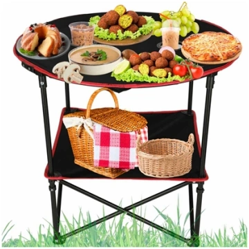 RoGer Folding camping table with bag 72x72 cm 5903