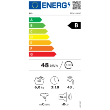 TCL Washing machine | FF0610WB0 | Energy efficienc