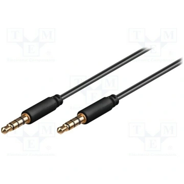 Cable; Jack 3,5mm 4pin plug,both sides; 1.5m; blac