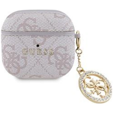 Guess 4G Script PC/PU Charm Case Austiņu Maciņš Ap