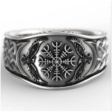 Vikingu ziemeļvalstu gredzens Egīšjalmura amulets 